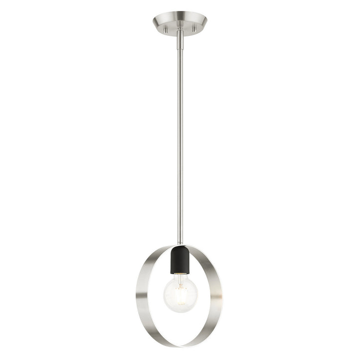 Livex Modesto 46411-91 Pendant Light - Brushed Nickel w/ Blacks