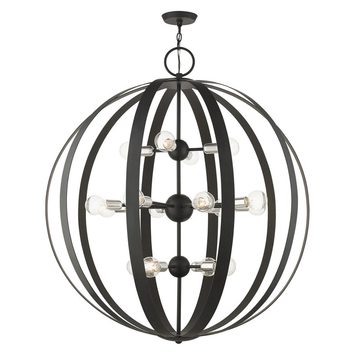 Livex Modesto 46418-04 Chandelier Light - Black w/ Brushed Nickels