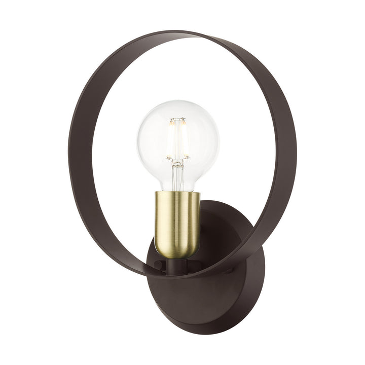 Livex Modesto 46421-07 Wall Sconce Light - Bronze w/ Satin Brasss