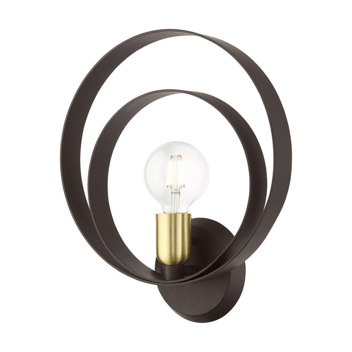 Livex Modesto 46422-07 Wall Sconce Light - Bronze w/ Satin Brasss