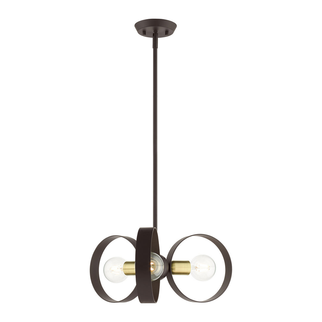 Livex Modesto 46423-07 Chandelier Light - Bronze w/ Satin Brasss