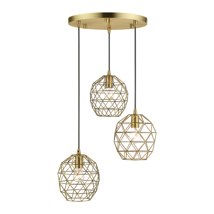 Livex Geometrix 46593-01 Pendant Light - Antique Brass