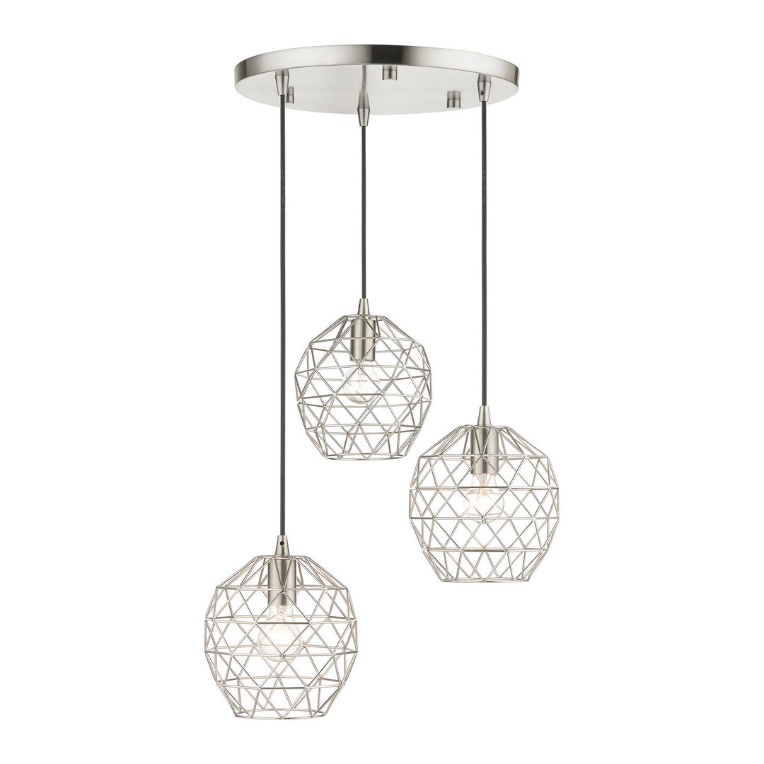 Livex Geometrix 46593-91 Pendant Light - Brushed Nickel