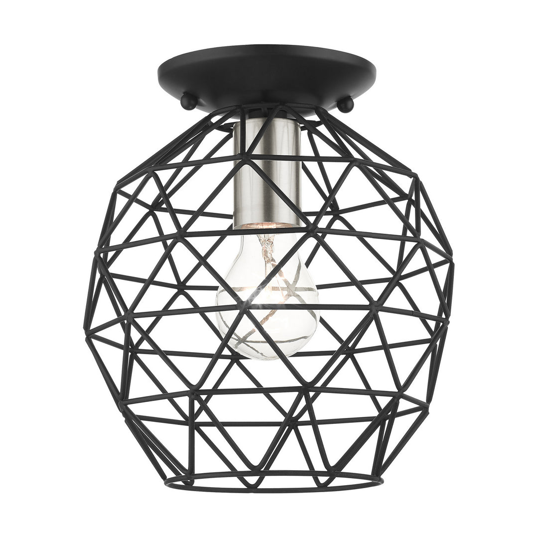 Livex Geometrix 46598-04 Ceiling Light - Black w/ Brushed Nickels