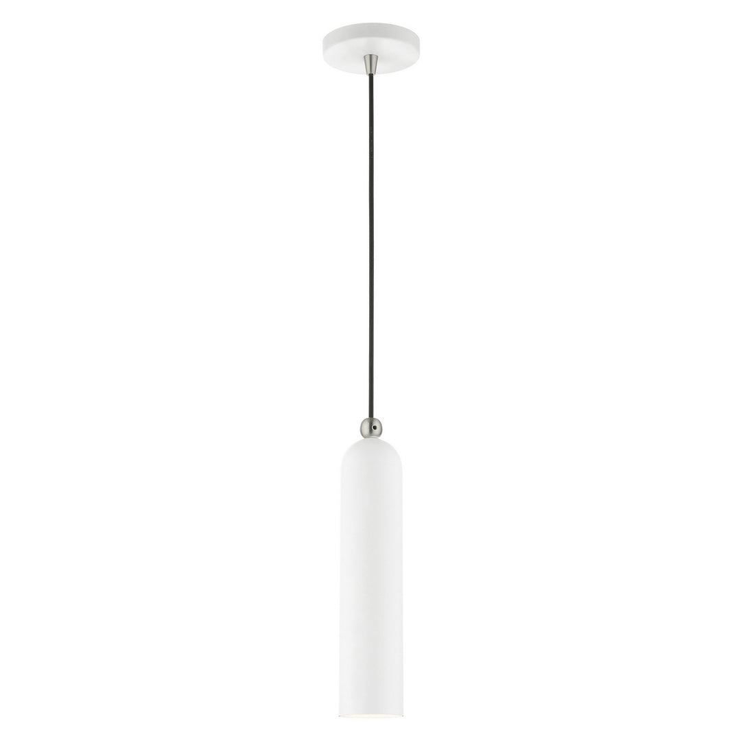 Livex Ardmore 46751-03 Pendant Light - White w/ Brushed Nickels