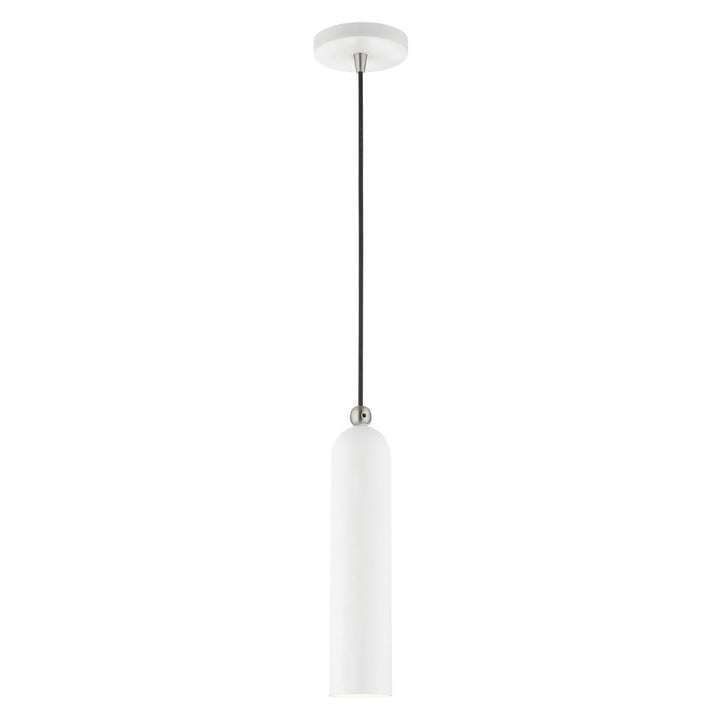 Livex Ardmore 46751-03 Pendant Light - White w/ Brushed Nickels