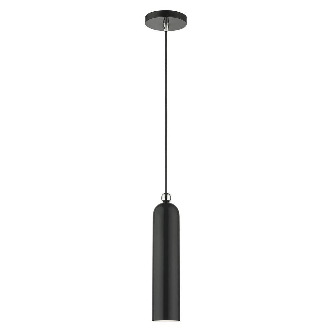 Livex Ardmore 46751-68 Pendant Light - Shiny Black w/ Polished Chromes