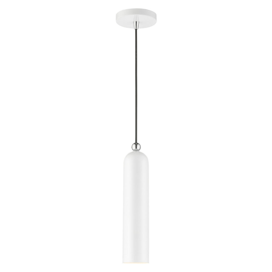 Livex Ardmore 46751-69 Pendant Light - Shiny White w/ Polished Chromes