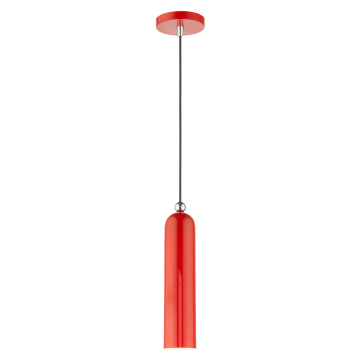 Livex Ardmore 46751-72 Pendant Light - Shiny Red w/ Polished Chromes