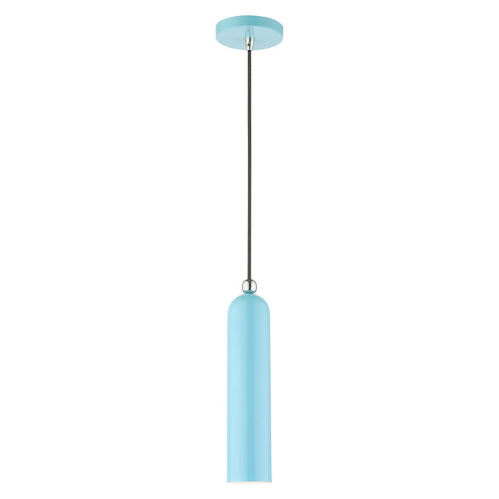 Livex Ardmore 46751-74 Pendant Light - Shiny Baby Blue w/ Polished Chromes