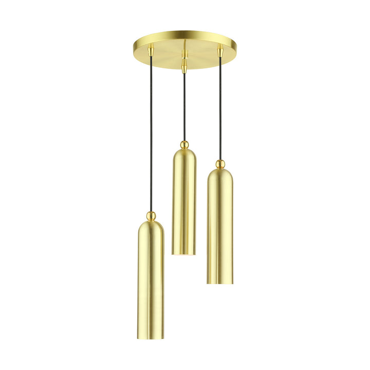 Livex Ardmore 46753-12 Pendant Light - Satin Brass w/ Polished Brasss