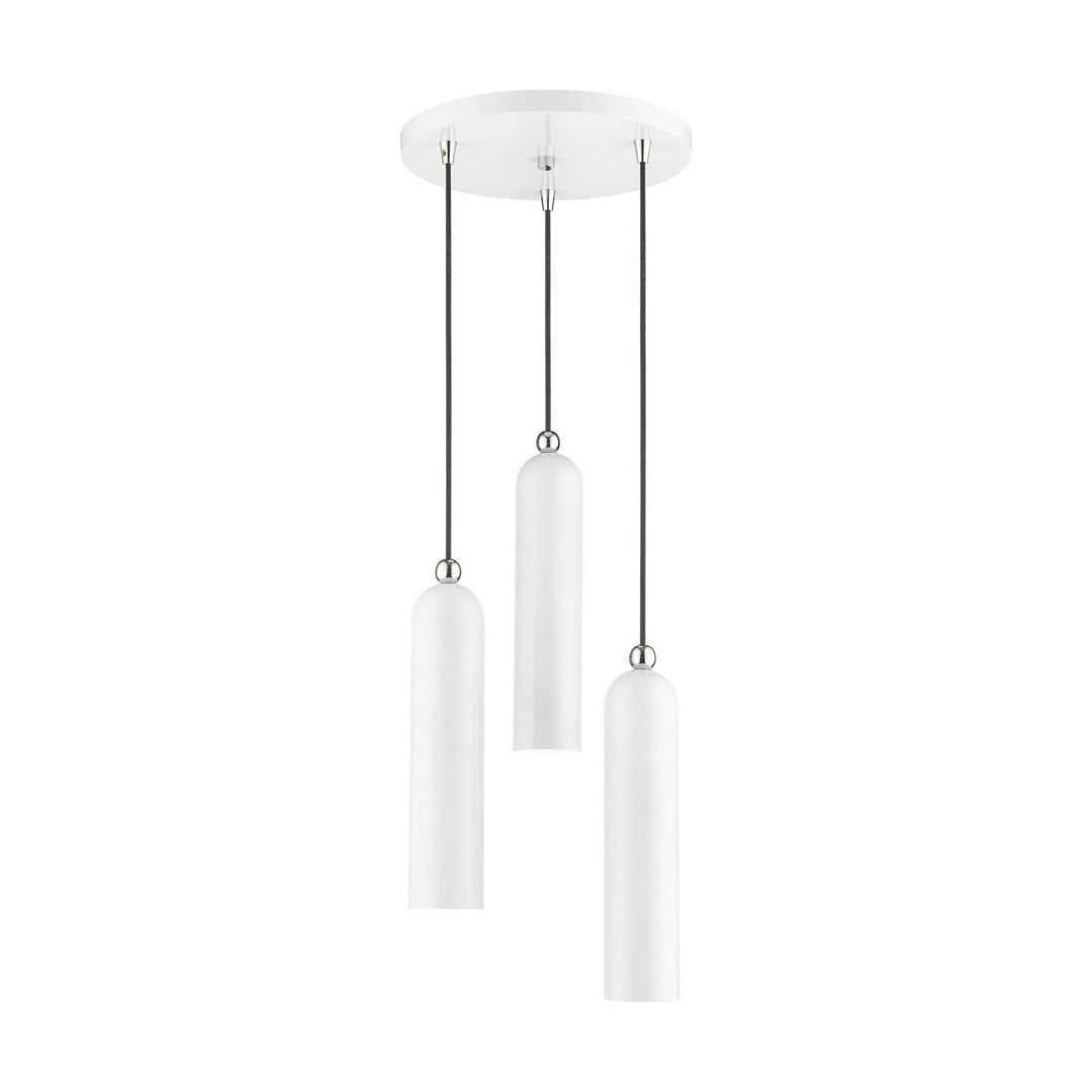 Livex Ardmore 46753-69 Pendant Light - Shiny White w/ Polished Chromes