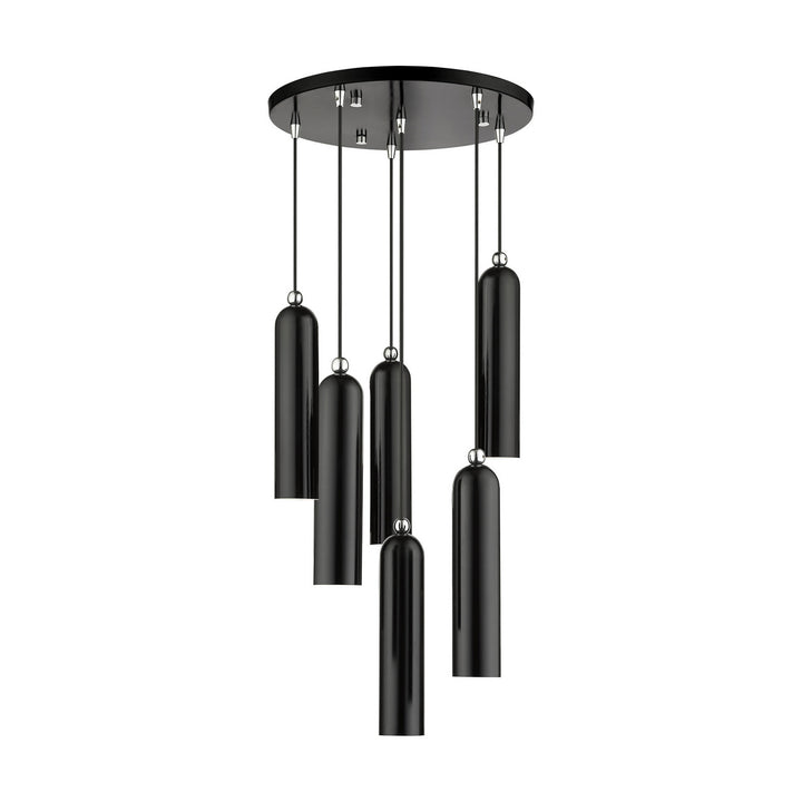 Livex Ardmore 46756-68 Pendant Light - Shiny Black w/ Polished Chromes