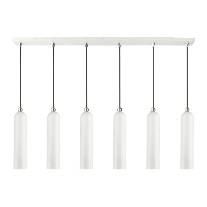 Livex Ardmore 46757-69 Pendant Light - Shiny White w/ Polished Chromes