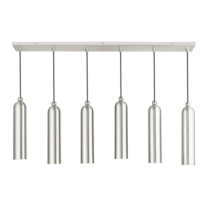 Livex Ardmore 46757-91 Pendant Light - Brushed Nickel w/ Polished Chromes