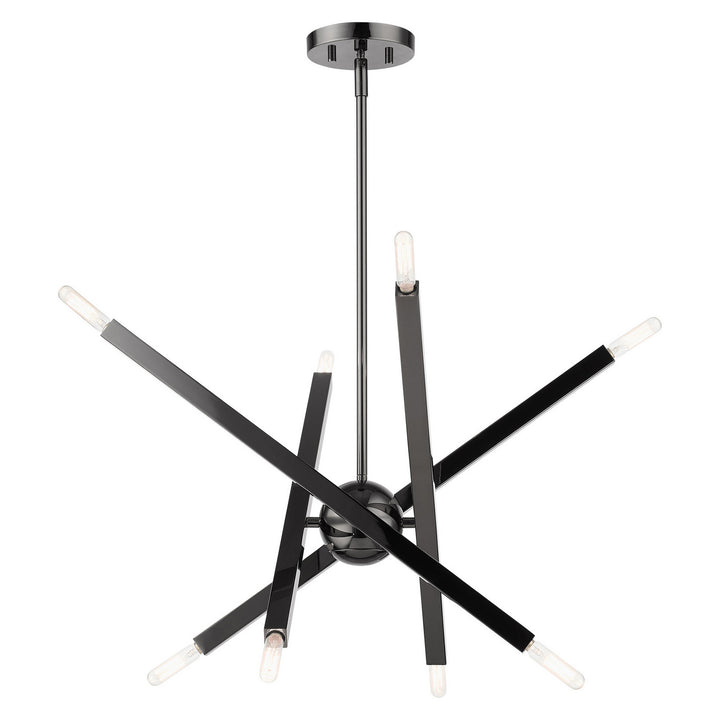 Livex Monaco 46985-46 Chandelier Light - Black Chrome