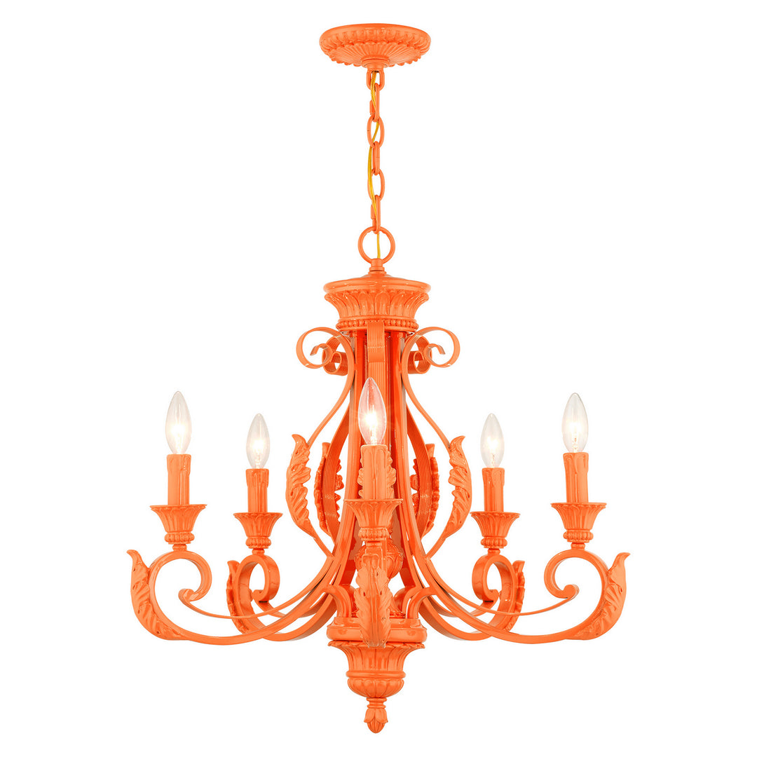 Livex Valencia 49065-77 Chandelier Light - Shiny Orange