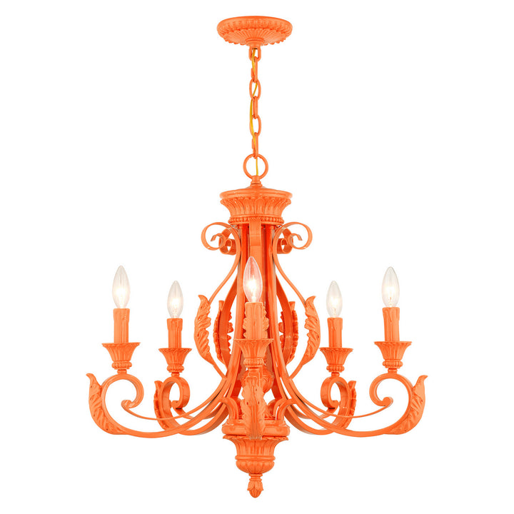 Livex Valencia 49065-77 Chandelier Light - Shiny Orange