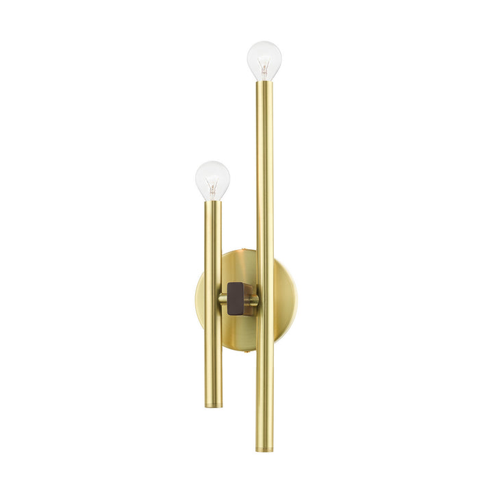Livex Denmark 49342-12 Wall Sconce Light - Satin Brass w/ Bronzes