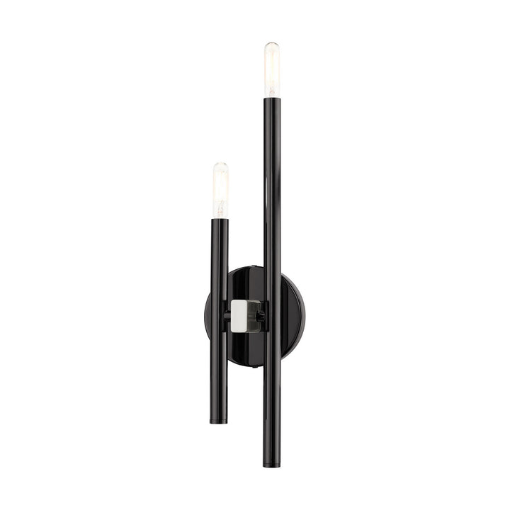 Livex Denmark 49342-46 Wall Sconce Light - Black Chrome w/ Brushed Nickels