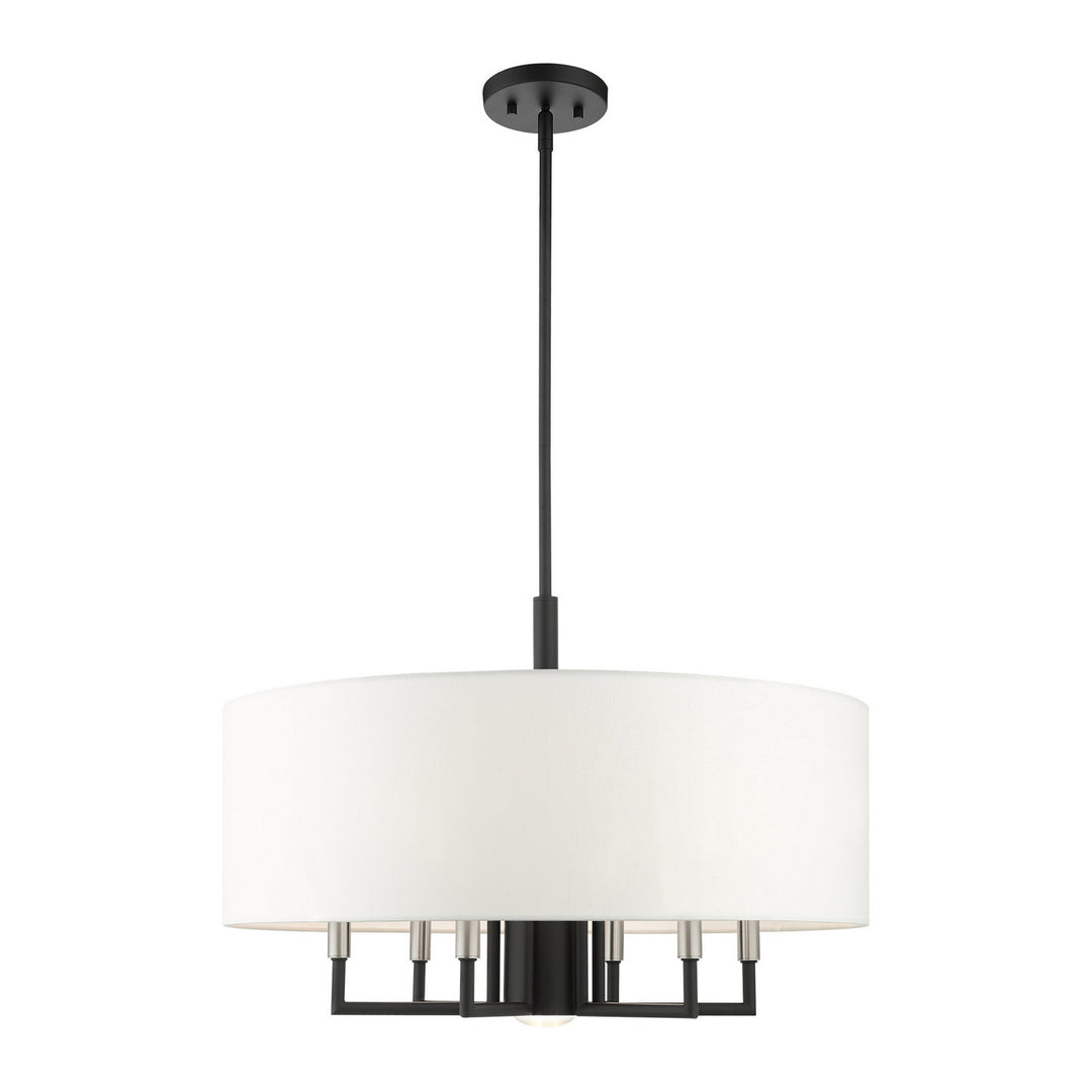 Livex Meridian 49376-04 Chandelier Light - Black w/ Brushed Nickels