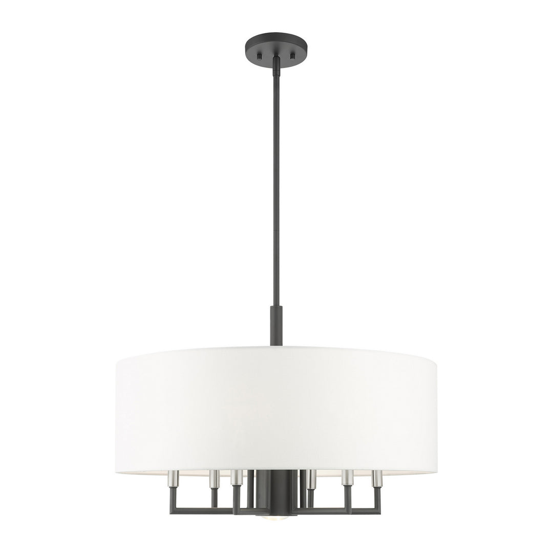 Livex Meridian 49376-76 Chandelier Light - Scandinavian Gray w/ Brushed Nickels