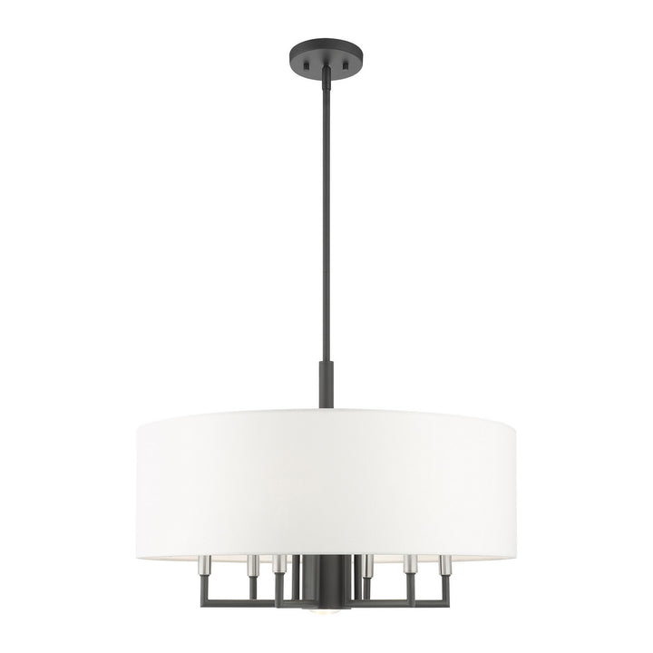 Livex Meridian 49376-76 Chandelier Light - Scandinavian Gray w/ Brushed Nickels