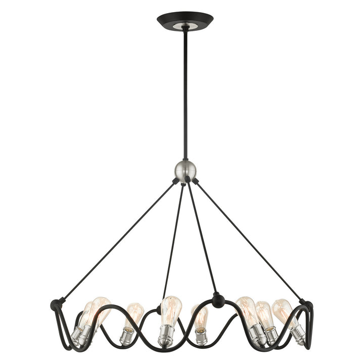 Livex Archer 49736-14 Pendant Light - Textured Black w/ Brushed Nickels