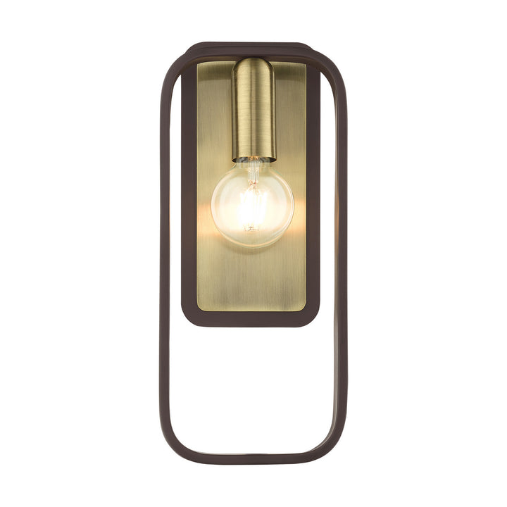 Livex Bergamo 49742-07 Wall Sconce Light - Bronze w/ Antique Brasss