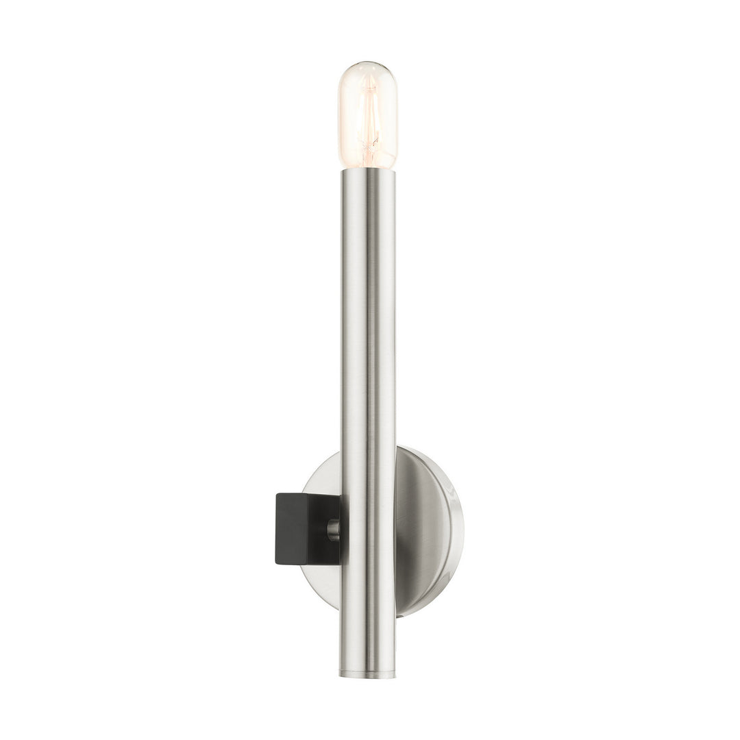 Livex Helsinki 49991-91 Wall Sconce Light - Brushed Nickel w/ Blacks