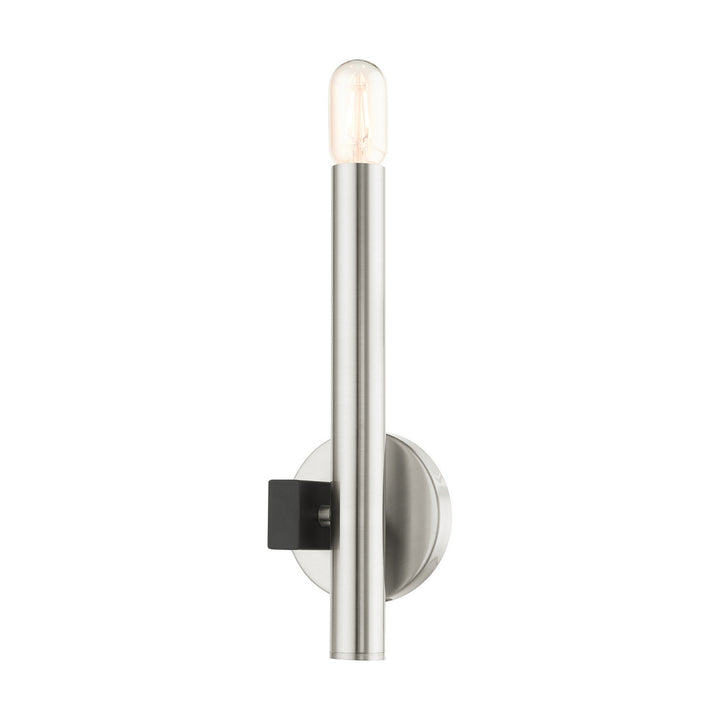 Livex Helsinki 49991-91 Wall Sconce Light - Brushed Nickel w/ Blacks
