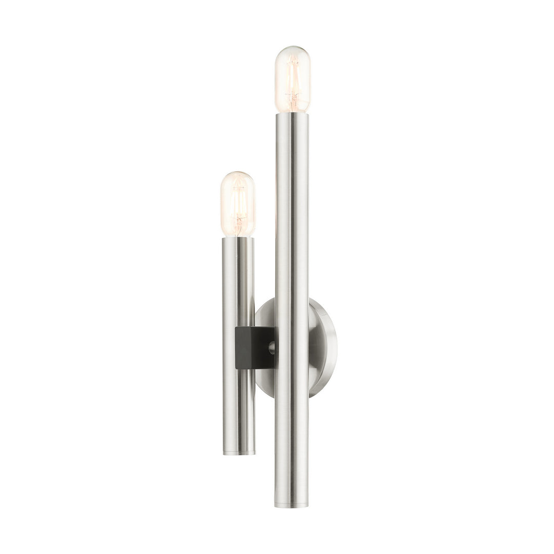 Livex Helsinki 49992-91 Wall Sconce Light - Brushed Nickel w/ Blacks