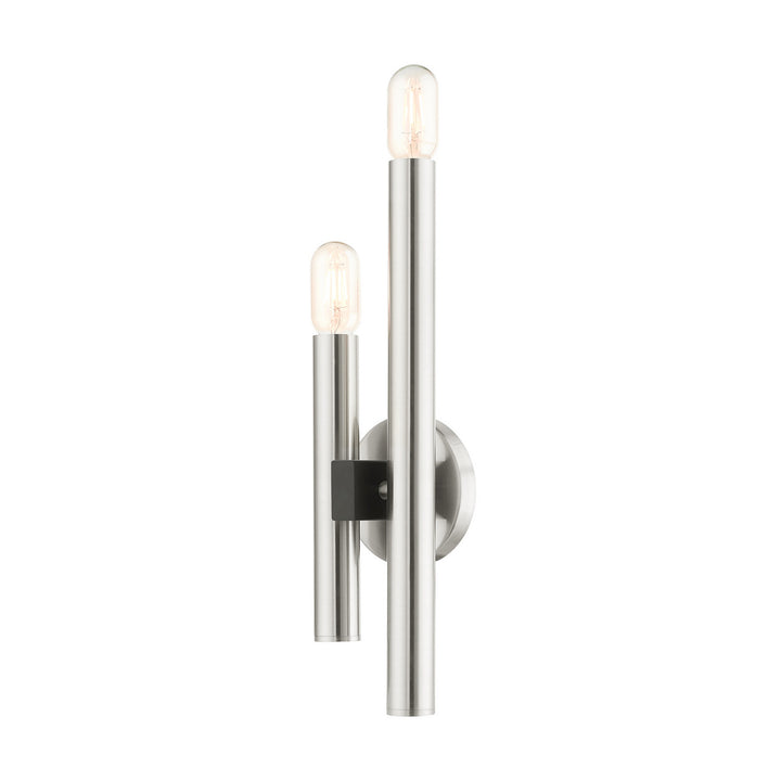 Livex Helsinki 49992-91 Wall Sconce Light - Brushed Nickel w/ Blacks