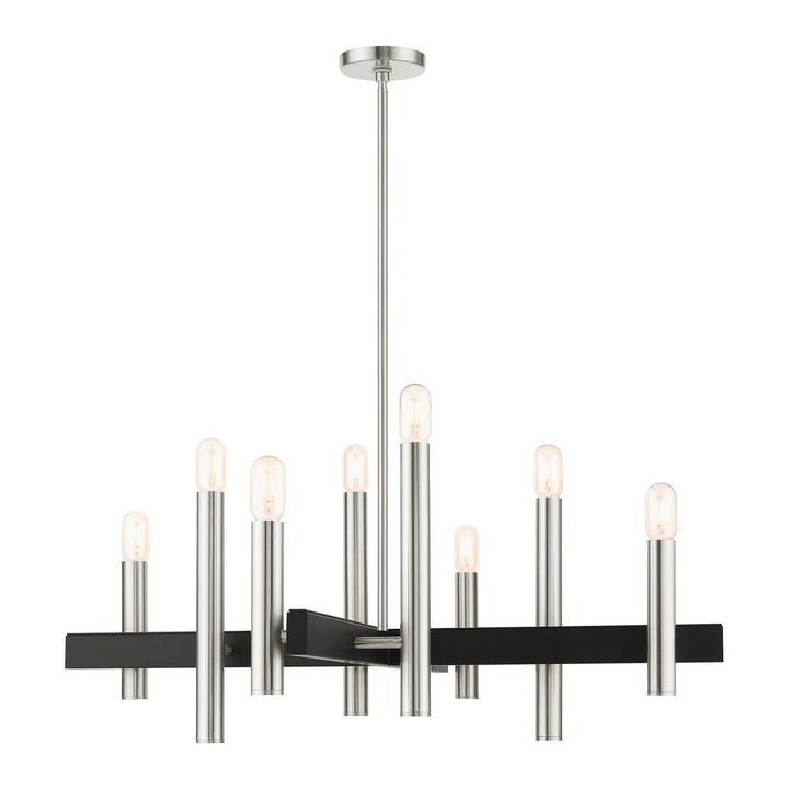 Livex Helsinki 49998-91 Chandelier Light - Brushed Nickel w/ Blacks