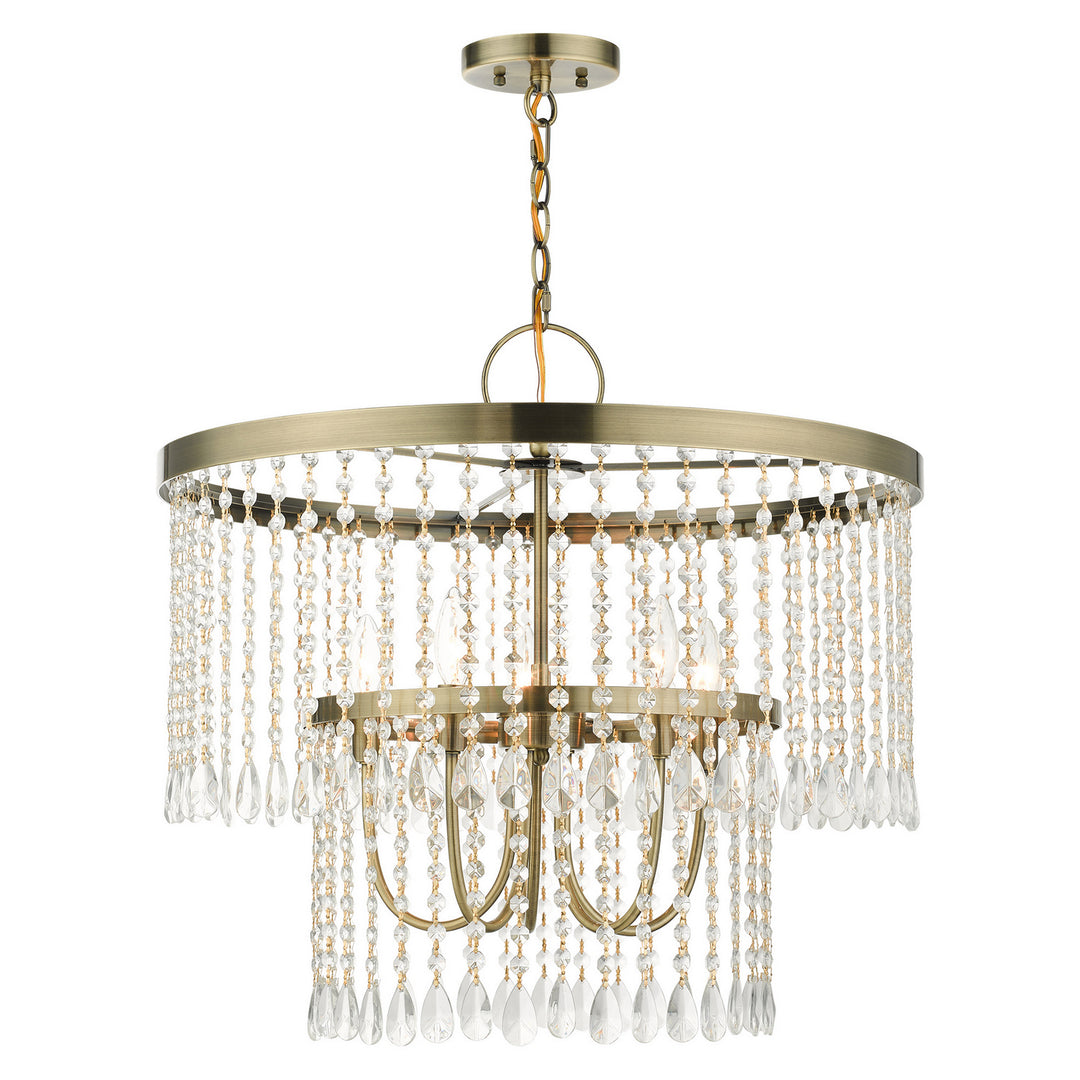 Livex Elizabeth 51065-01 Chandelier Light - Antique Brass