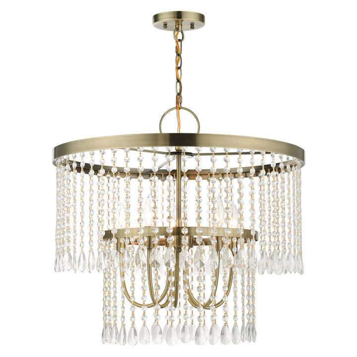 Livex Elizabeth 51065-01 Chandelier Light - Antique Brass