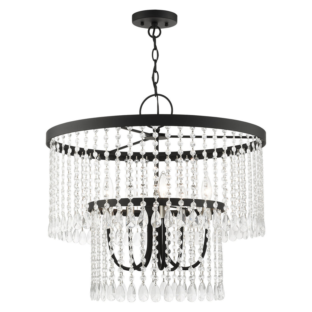 Livex Elizabeth 51065-04 Chandelier Light - Black w/ Brushed Nickels