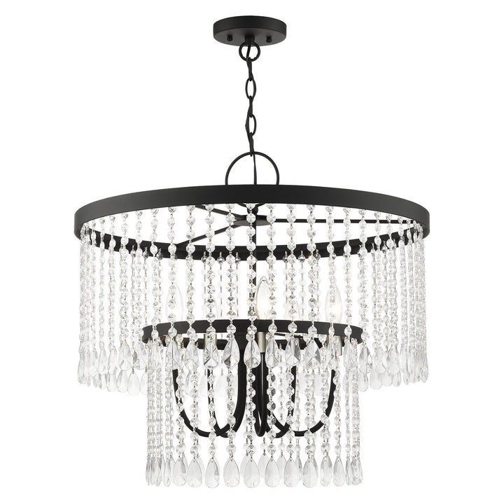 Livex Elizabeth 51065-04 Chandelier Light - Black w/ Brushed Nickels