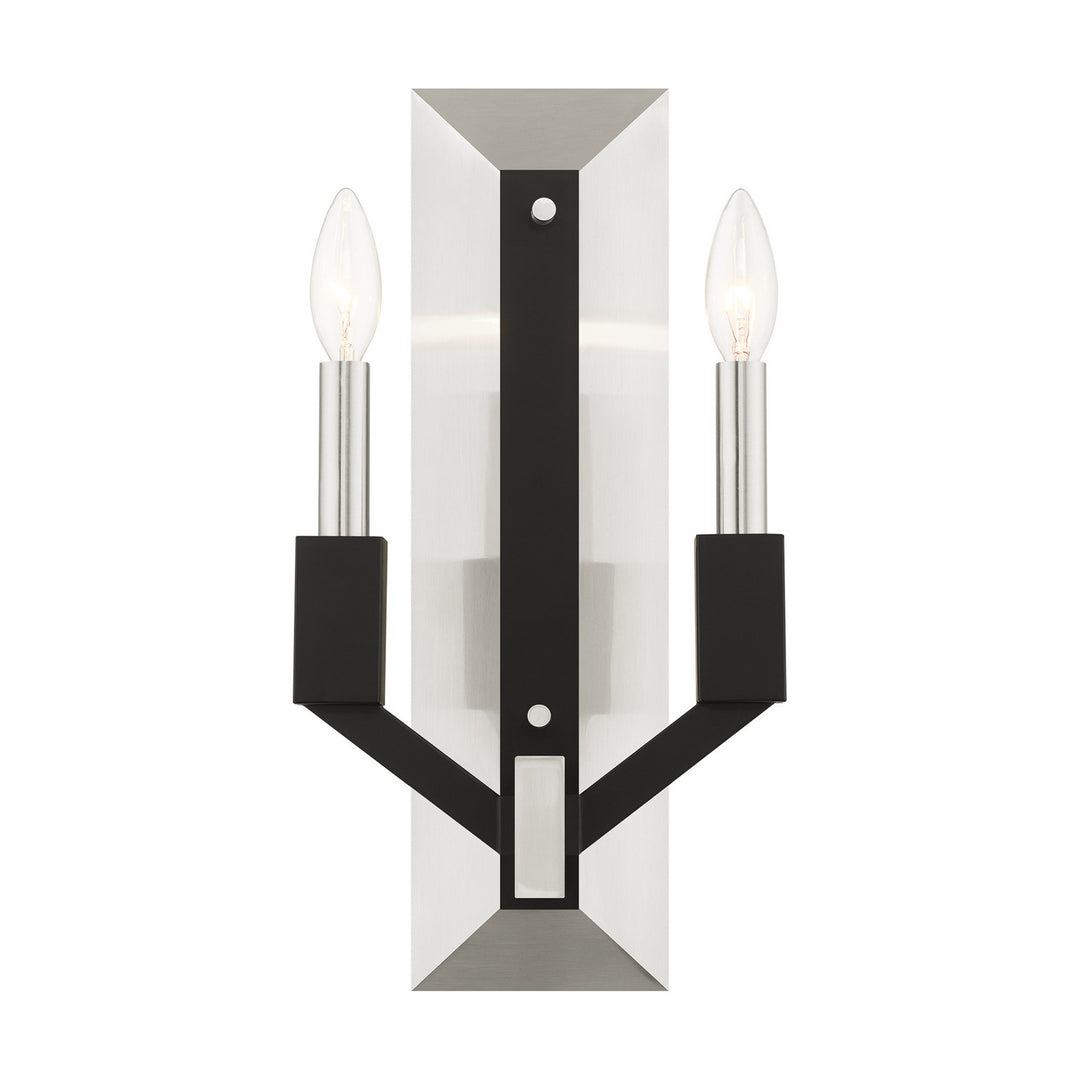 Livex Beckett 51162-91 Wall Sconce Light - Brushed Nickel & Black