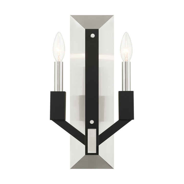 Livex Beckett 51162-91 Wall Sconce Light - Brushed Nickel & Black