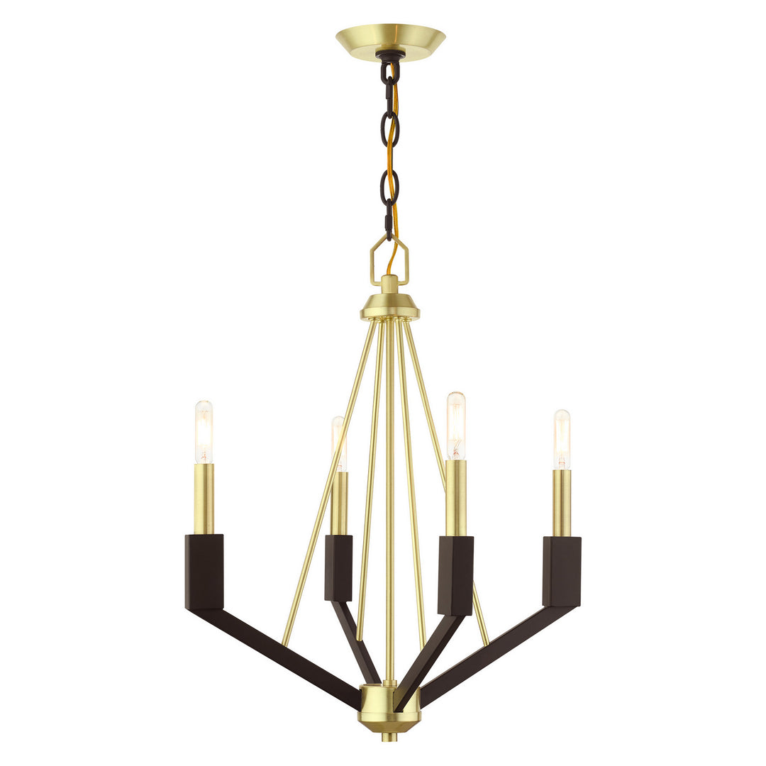 Livex Beckett 51164-12 Chandelier Light - Satin Brass and Bronze