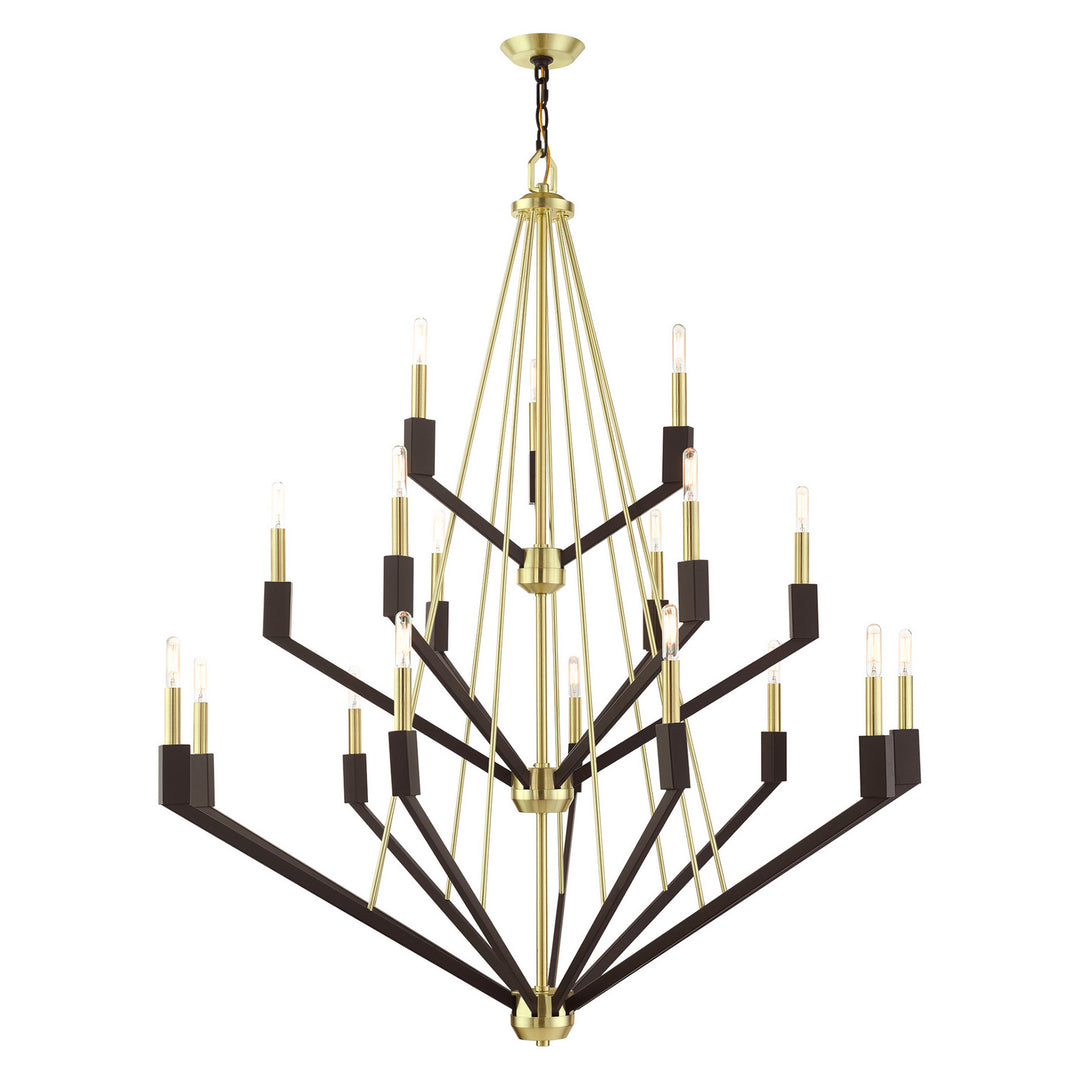 Livex Beckett 51169-12 Chandelier Light - Satin Brass & Bronze