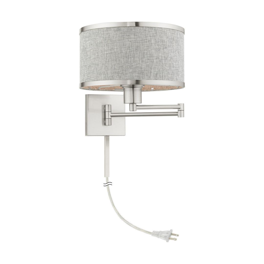 Livex Lighting 60429-91 Modern Swing Arm Wall Lamps Lamp Brushed Nickel