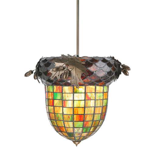 Meyda Tiffany Greenbriar Oak 107367 Pendant Light - Antique Copper