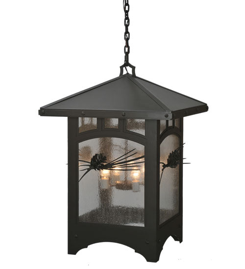 Meyda Tiffany Lighting 107374 Lone Pine Four Light Pendant Outdoor Bronze / Dark