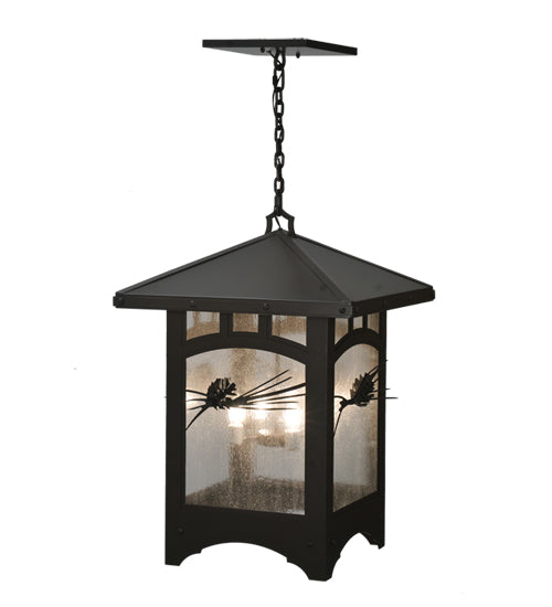 Meyda Tiffany Lighting 107374 Lone Pine Four Light Pendant Outdoor Bronze / Dark