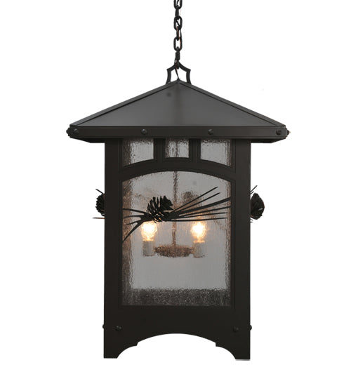 Meyda Tiffany Lighting 107374 Lone Pine Four Light Pendant Outdoor Bronze / Dark