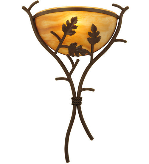 2nd Avenue Oak Branch 04.0993.16W.23H Wall Sconce Light - Cafe Noir