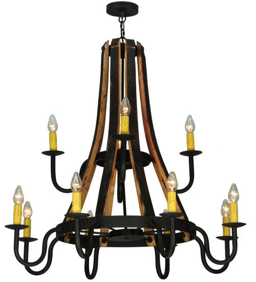 2nd Avenue Barrel Stave 1-0236241255-56 Chandelier Light - Wrought Iron