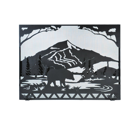 Meyda Tiffany Lighting 107426 Bear Creek Fireplace Screen Home Decor Bronze / Dark